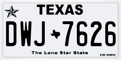 TX license plate DWJ7626