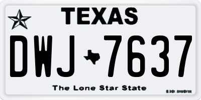 TX license plate DWJ7637