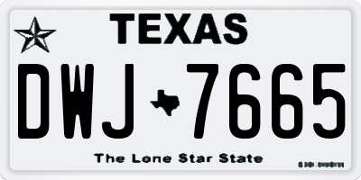 TX license plate DWJ7665