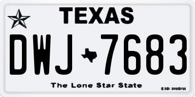 TX license plate DWJ7683