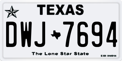 TX license plate DWJ7694