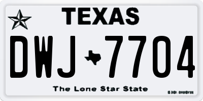 TX license plate DWJ7704