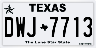 TX license plate DWJ7713