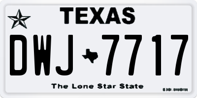 TX license plate DWJ7717