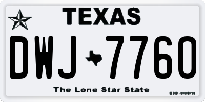 TX license plate DWJ7760