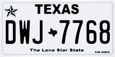 TX license plate DWJ7768
