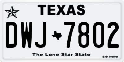 TX license plate DWJ7802