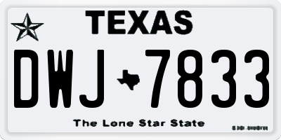 TX license plate DWJ7833