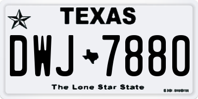 TX license plate DWJ7880