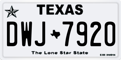 TX license plate DWJ7920