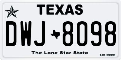 TX license plate DWJ8098