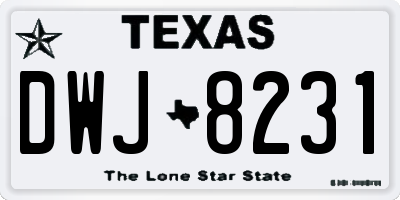 TX license plate DWJ8231