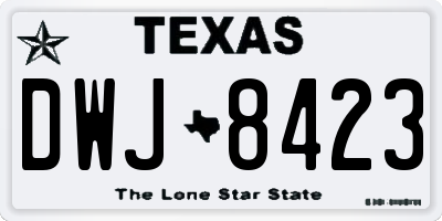 TX license plate DWJ8423