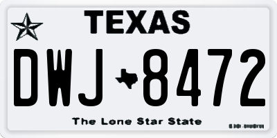 TX license plate DWJ8472