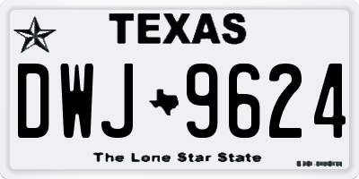 TX license plate DWJ9624