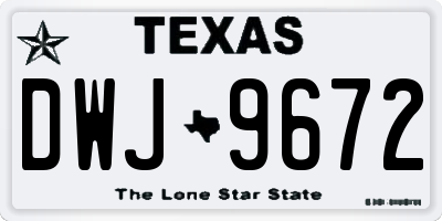TX license plate DWJ9672