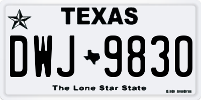 TX license plate DWJ9830