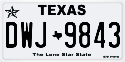 TX license plate DWJ9843