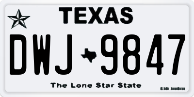 TX license plate DWJ9847