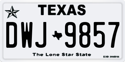 TX license plate DWJ9857