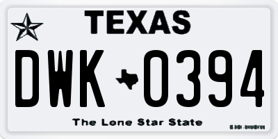 TX license plate DWK0394