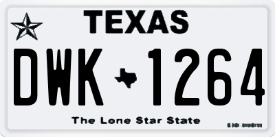 TX license plate DWK1264