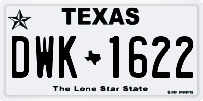 TX license plate DWK1622