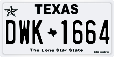 TX license plate DWK1664