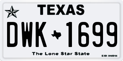 TX license plate DWK1699