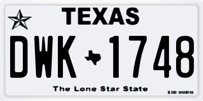 TX license plate DWK1748