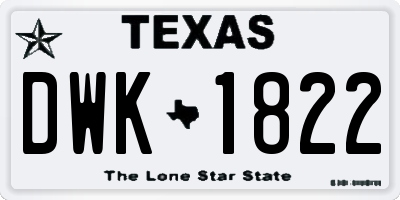 TX license plate DWK1822