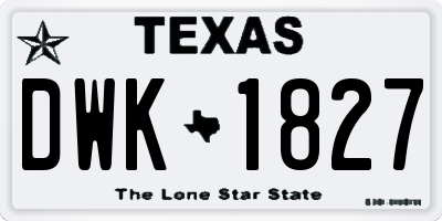 TX license plate DWK1827