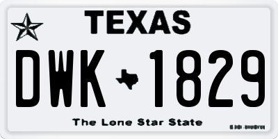 TX license plate DWK1829