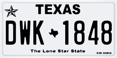 TX license plate DWK1848