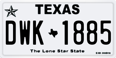 TX license plate DWK1885