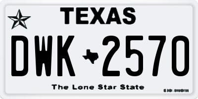 TX license plate DWK2570