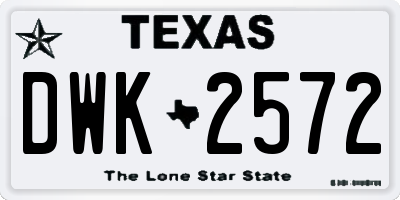 TX license plate DWK2572