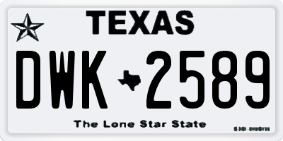 TX license plate DWK2589
