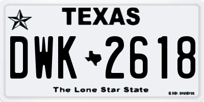 TX license plate DWK2618