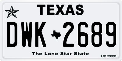 TX license plate DWK2689