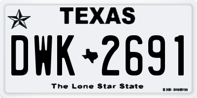 TX license plate DWK2691