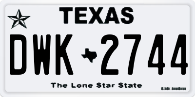 TX license plate DWK2744