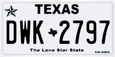 TX license plate DWK2797