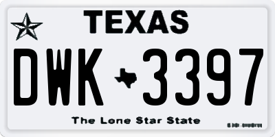 TX license plate DWK3397