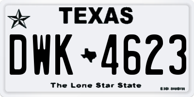 TX license plate DWK4623