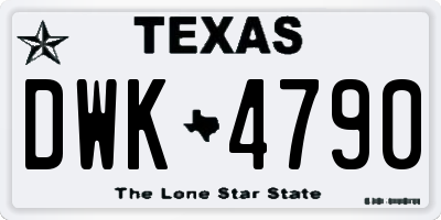 TX license plate DWK4790