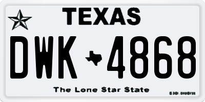 TX license plate DWK4868