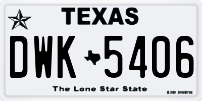 TX license plate DWK5406