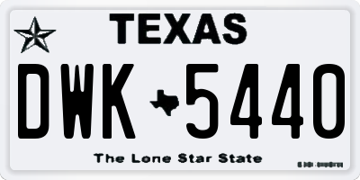TX license plate DWK5440