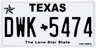 TX license plate DWK5474